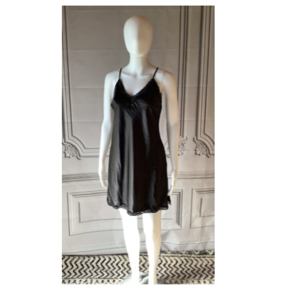 Boselli Baby Doll Italian Black Night Gown/ Slip Dress NWT Valentines Day